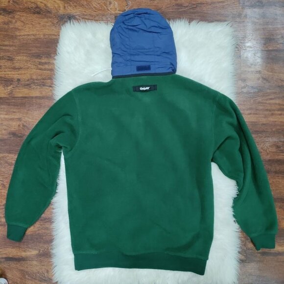 Vintage Only NY Mens M Long Sleeve Kangaroo Pocket Fleece Pullover Hoodie Green - Picture 3 of 10